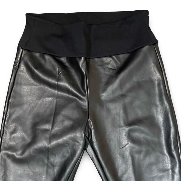 ASSETS BY SPANX All Over Faux Leather Leggings,  Shaping Waistband, Size XL - Picture 2 of 9